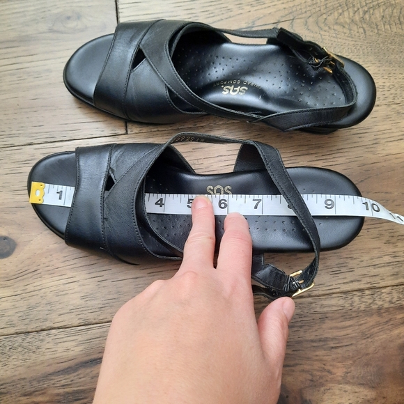 SAS Caress Tripad Comfort Cross Strap Wedge Sandal Black Size 8 - Picture 11 of 16